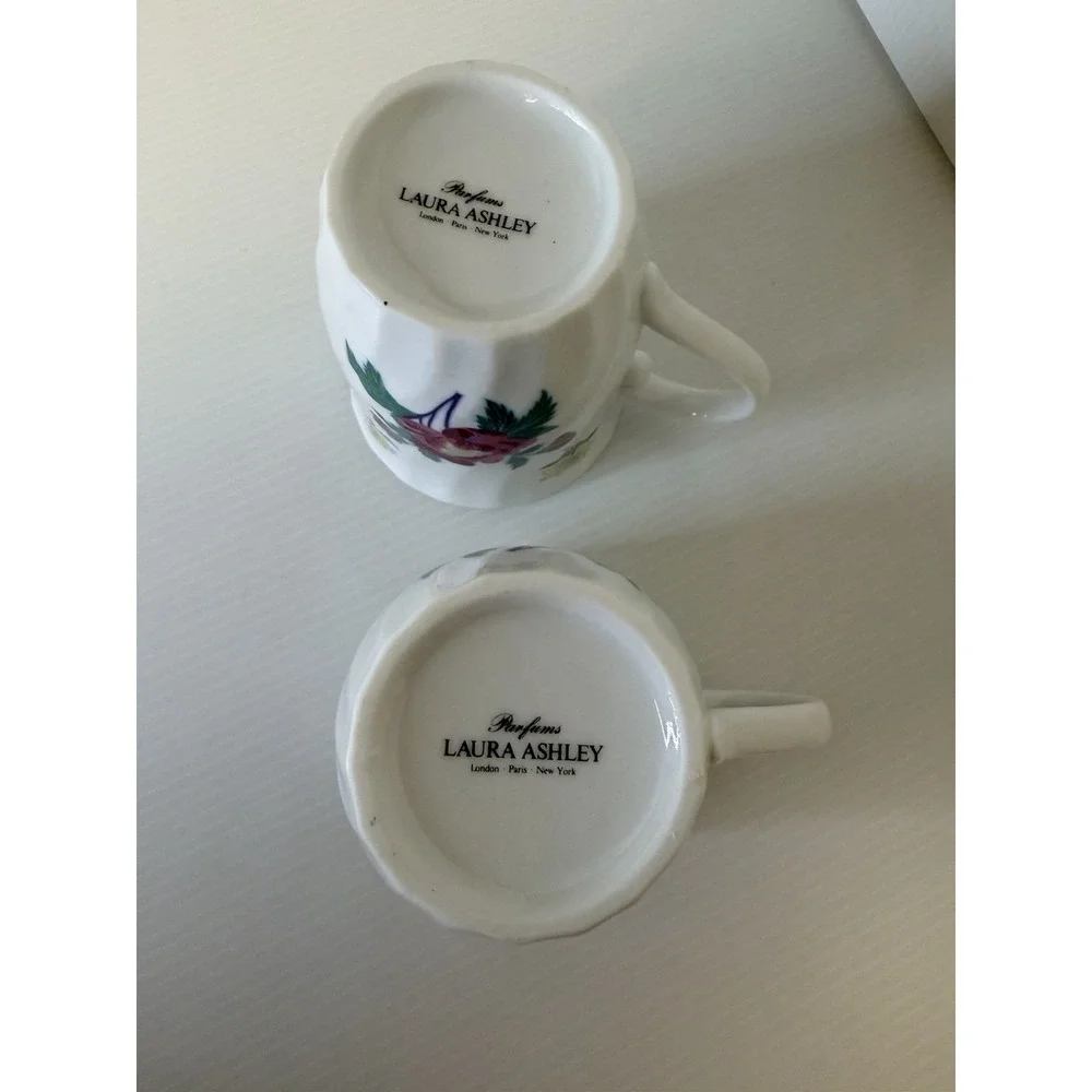 Laura Ashley Fine Porcelain 2 Coffee Tea Mugs Cottagecore Floral Discontinued